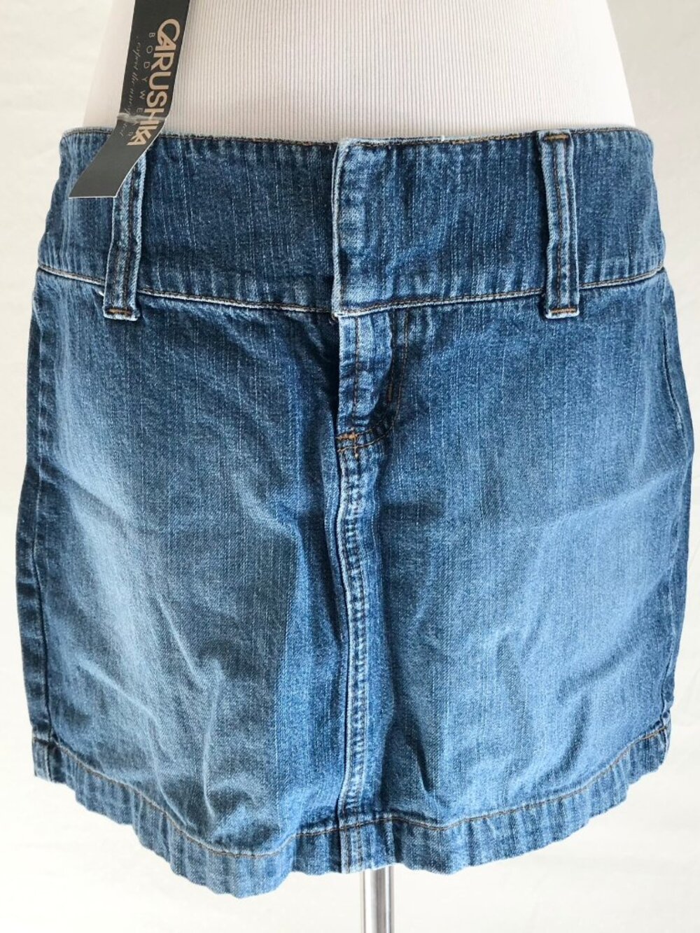 Vintage Paris Blues Soulmate Low Rise Denim Micro Mini Skirt Size 11
